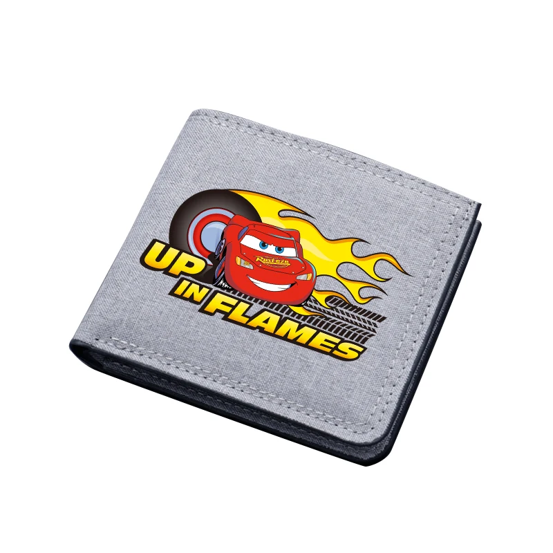 Cars Men Wallet Cartoon Lightning Mcqueen Printed Money Clip Outdoor Street Fashion Id Card Storage Bag Casual Decoration Gifts