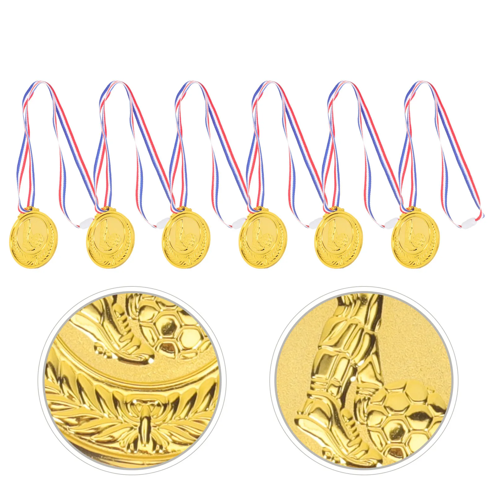 6Pcs Portable Multi-function Soccer Medals Medal Award Lightweight Awards Sports Meeting Game Prize Party Decoration