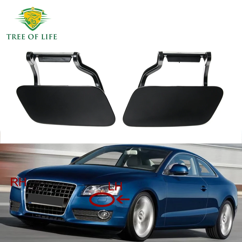 New Front Headlight Washer Cover Cap Primers For Audi A5 Quattro 2008-2011 8T0955275 8T0955276 8T0955275GRU 8T0-955-276-GRU