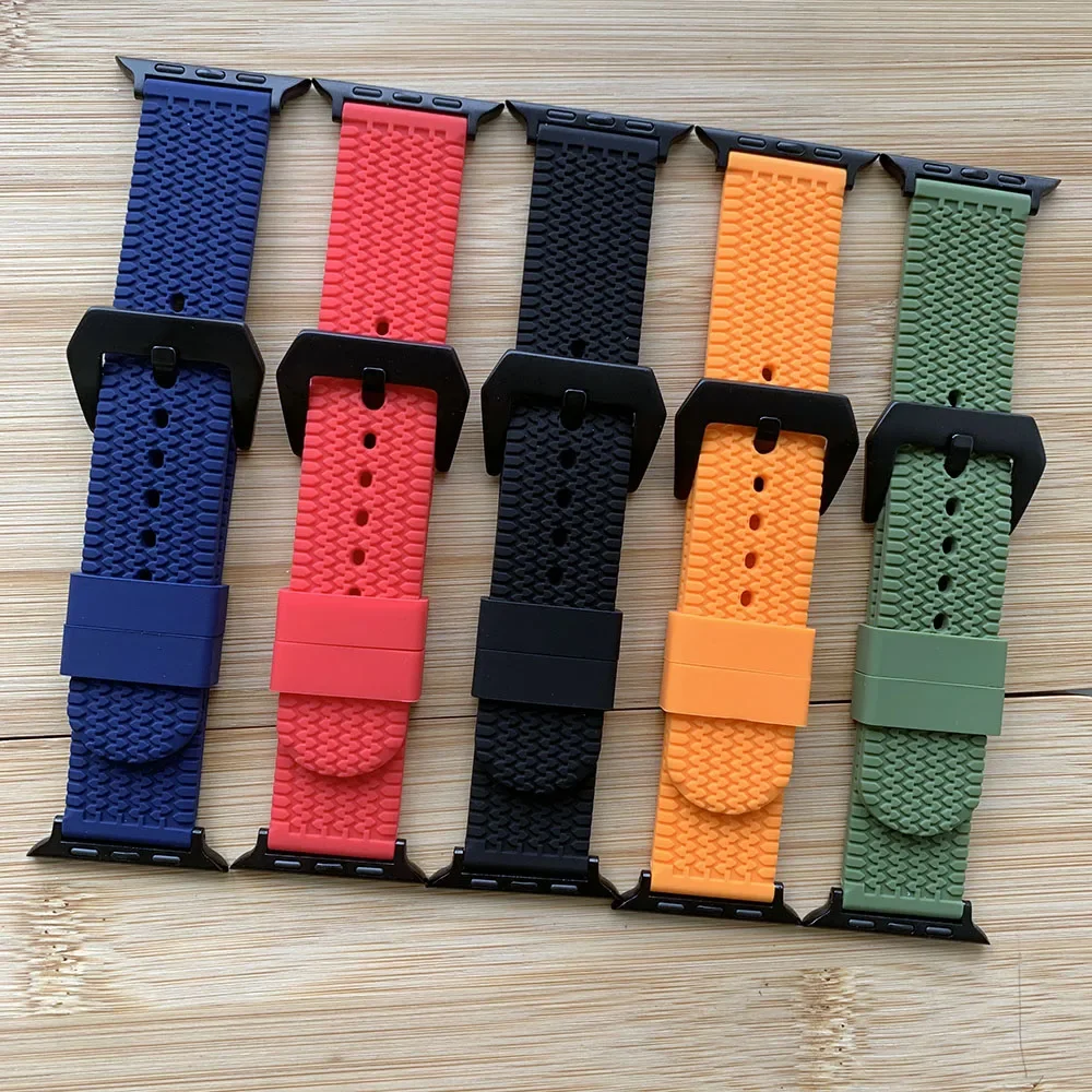 Silicone Strap For Apple Watch Band 44mm 40mm 45mm 41mm 49mm 42mm 38mm 44 45 mm bracelet iwatch series 7 se 4 5 6 8 9 Strap