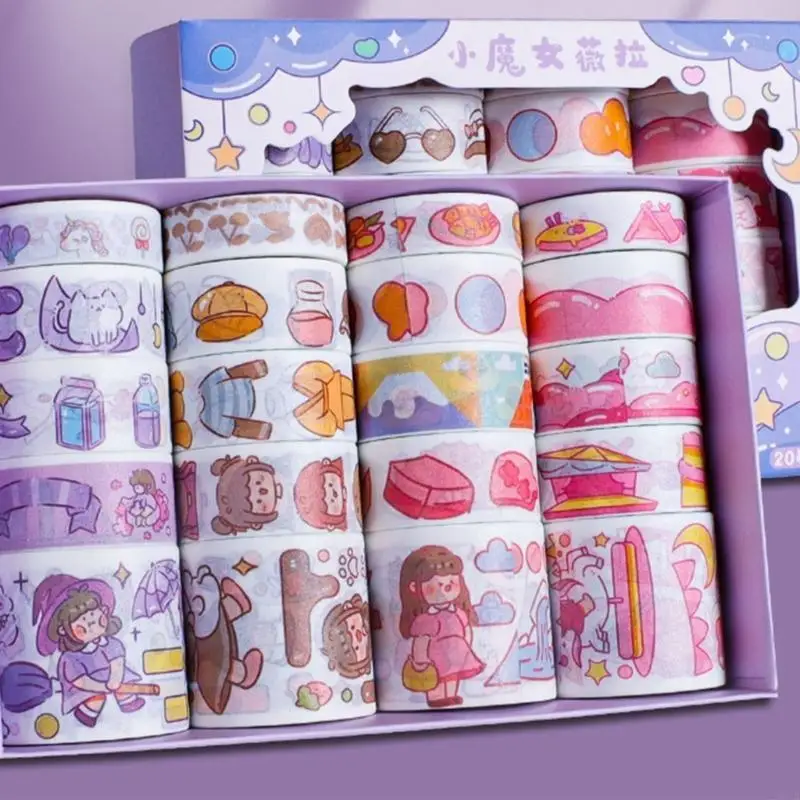 M5TB Multi-Patterns Tape Tape Tape Set ، شريط سجل القصاصات ، شريط DIY لطيف