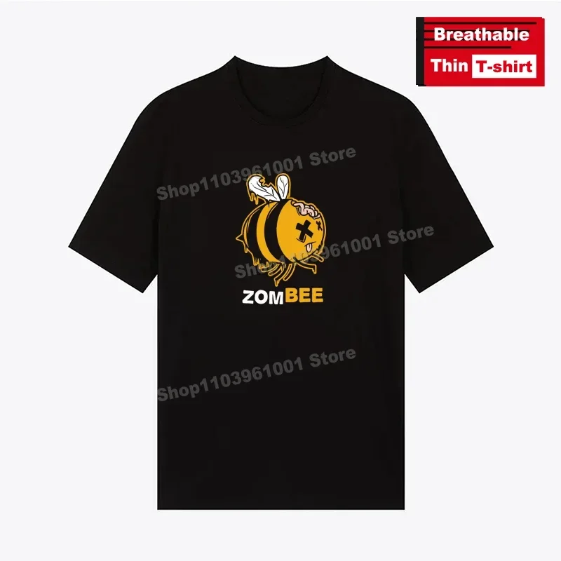 

Breathable Thin Black T-shirt The dizzy ZOM BEE Print T Shirts y2k Harajuku Hip Hop Casual Men/ Women Street Short Sleeve Tees