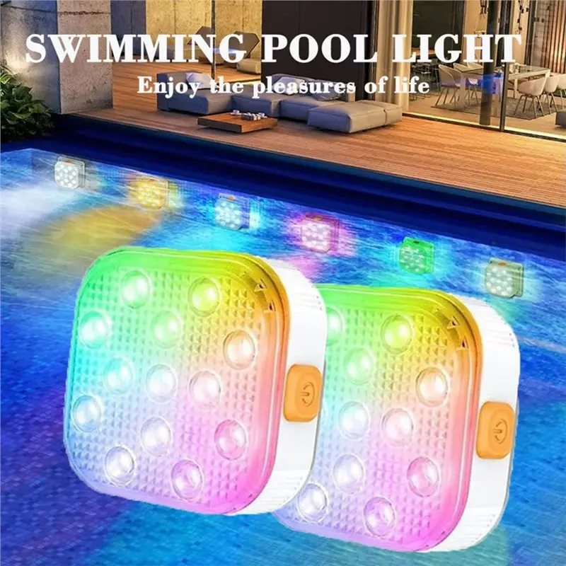 ABKS-Underwater LED Submersible For Pool Lights Rechargeable IP68 Waterproof For Pool Light System