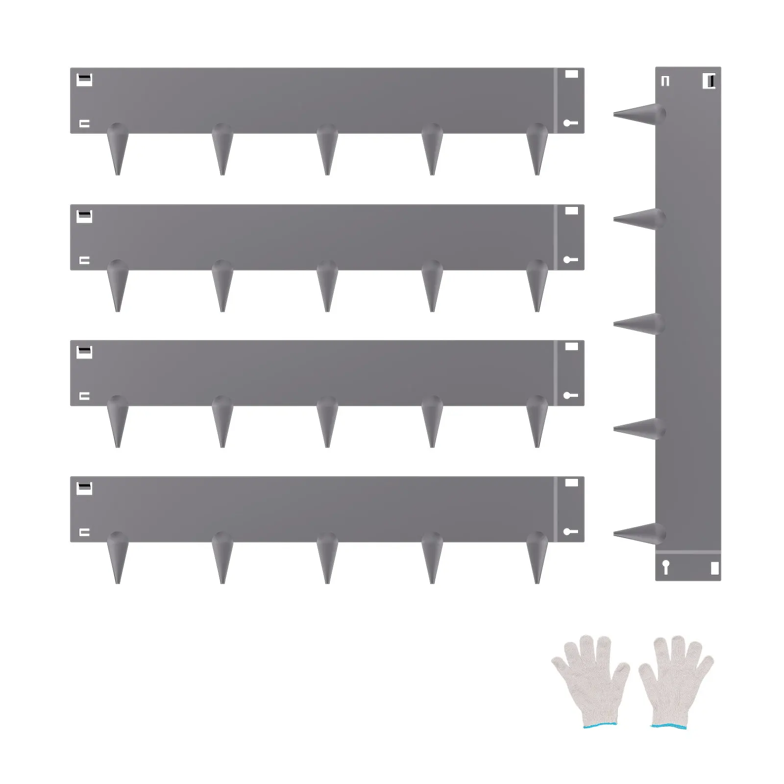 

Стальная ландшафтная бордюрная лента, 5 упаковок, 39x5 дюймов, устойчивая к ржавчине, темно-серая