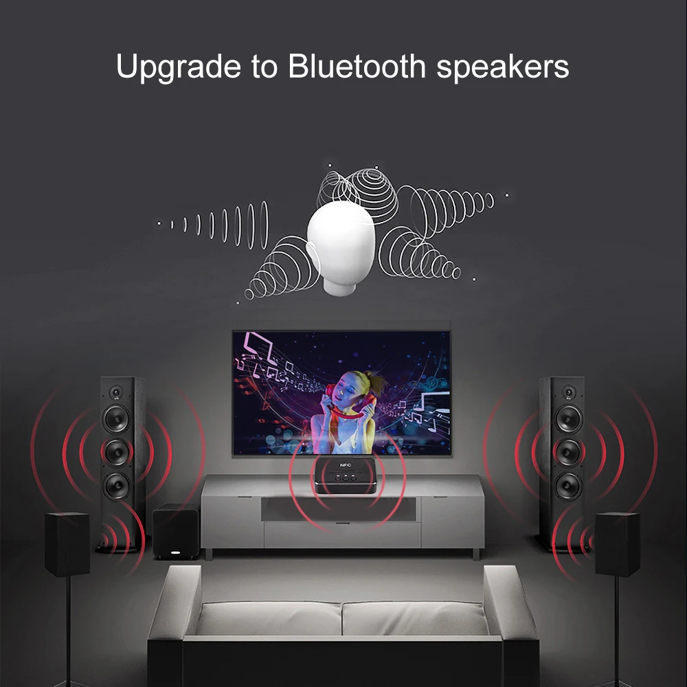 KEBIDUMEI Odbiornik Bluetooth 5.0 z NFC, gniazdem 3.5mm, 2RCA, USB, adapter audio HiFi stereo do PC, samochodu, głośników, wzmacniacza — zdjęcie produktu 4