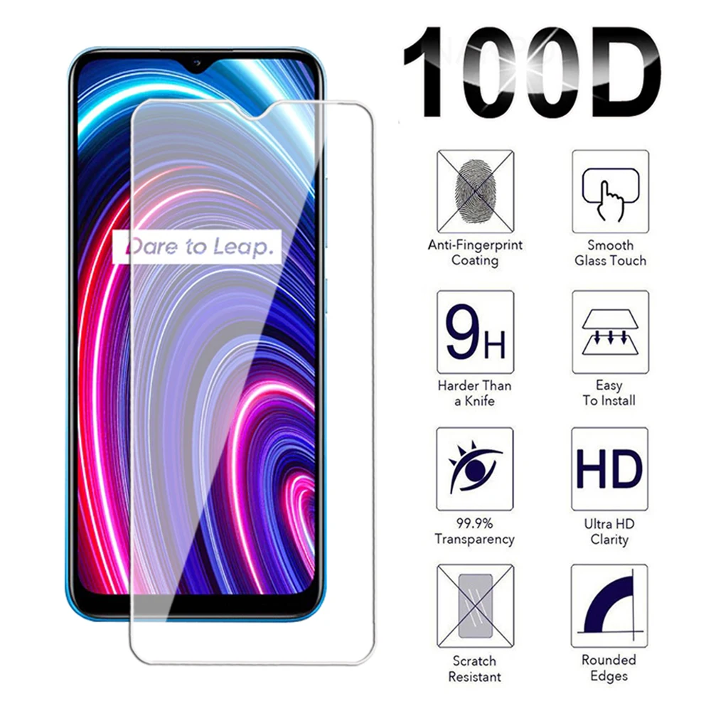 Screen For Realme C20 C21 C25 C30 C31 C33 C35 C51 C53 C55 Tempered Glass Protector For Realme C25s C30s Transparent glass Film