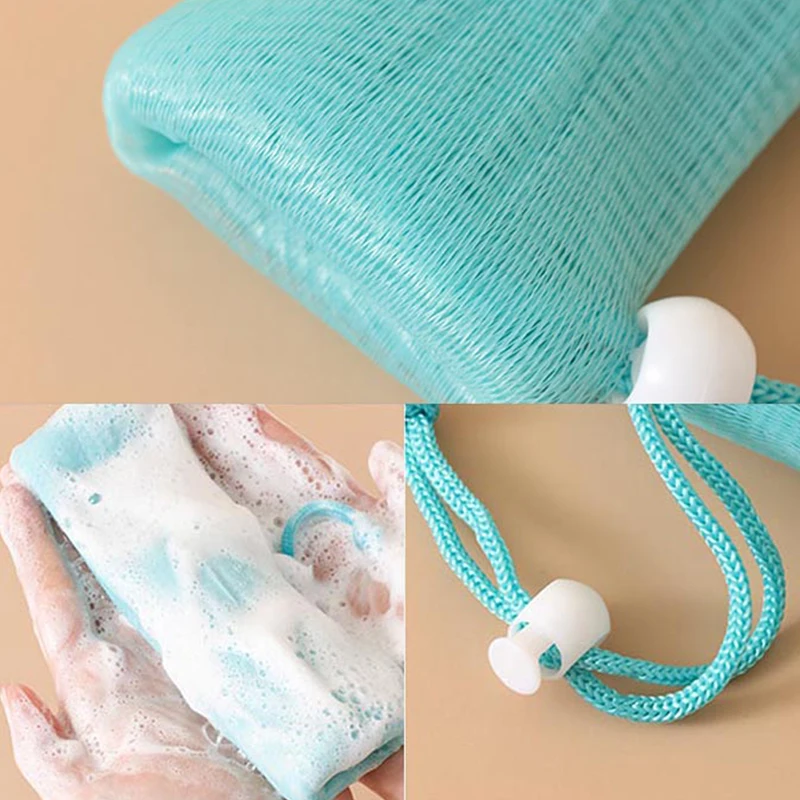 Portable Soap Foaming Net Facial Cleanser Manual Foaming Net Body Wash Soap Foaming Net Shower Foaming Mesh Bag Soap Mesh Bags