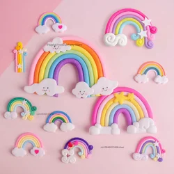1pc Rainbow Birthday Cake Decoration Cute Cartoon Rainbow Cake Toppers Kids Girls Happy Rainbow Cloud Birthday Cupcake Decor