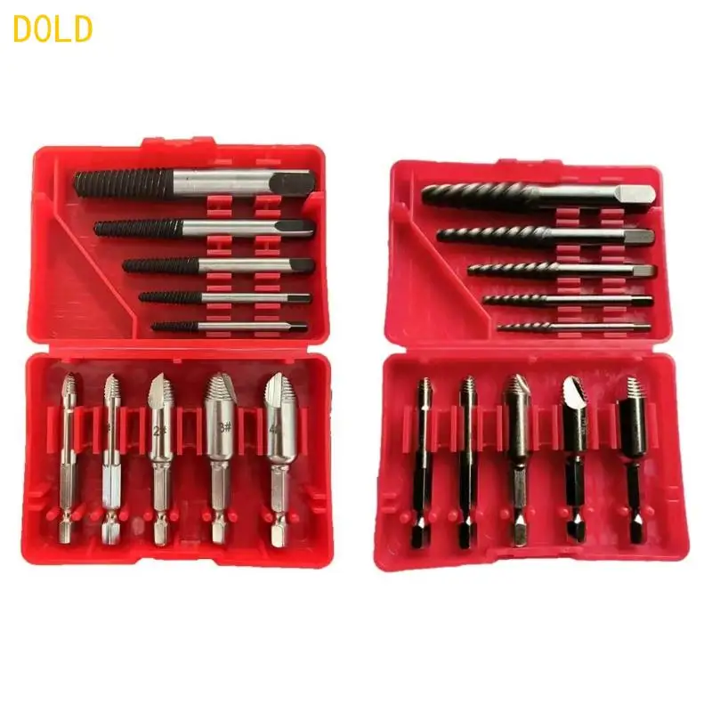 

10pcs Carbon Steel Screw Extractor Screw Remover Efficiently Loosens Extracts Fixed or Damaged Screws with Ease D0LD