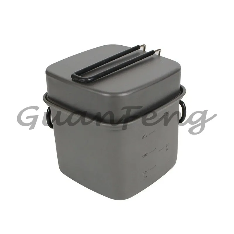 Portable outdoor camping frying pan foldable aluminum alloy square cooking pan