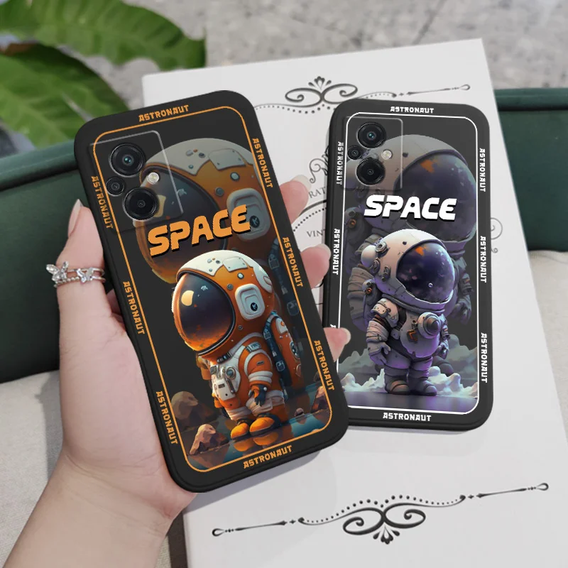 Space Astronaut Phone Case For Xiaomi Poco M6 X6 F6 M5 M5S X5 F5 F4 X4 M4 F3 X3 M3 F2 X2 Pro C40 4G 5G GT Liquid Silicone Cover