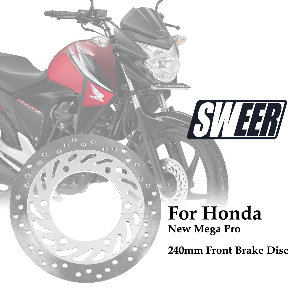 

Motorcycle Front Brake Float Disc Caliper 6 Hole Compatible with Honda New Mega Pro Original Replace 240MM Disc Brake Pad