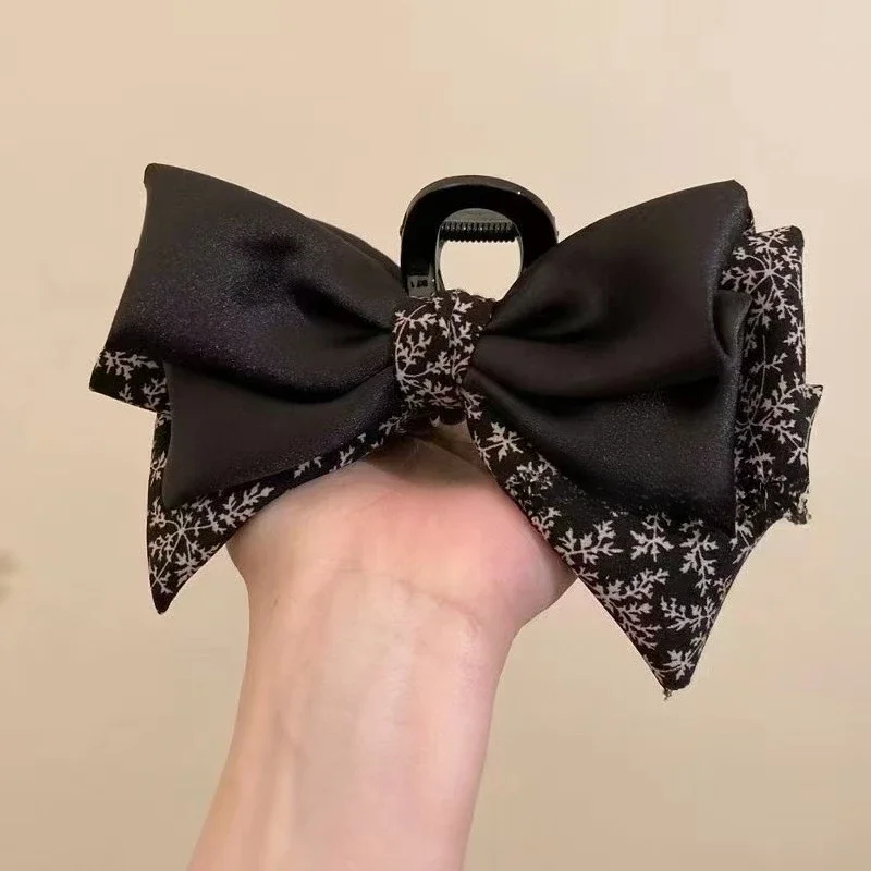 2025 New! Women's Fashion - Forward Temperament Polka  Dot Satin Bow Ponytail Grab Clip Sweet Exquisite Half  Tie Hair Accessory