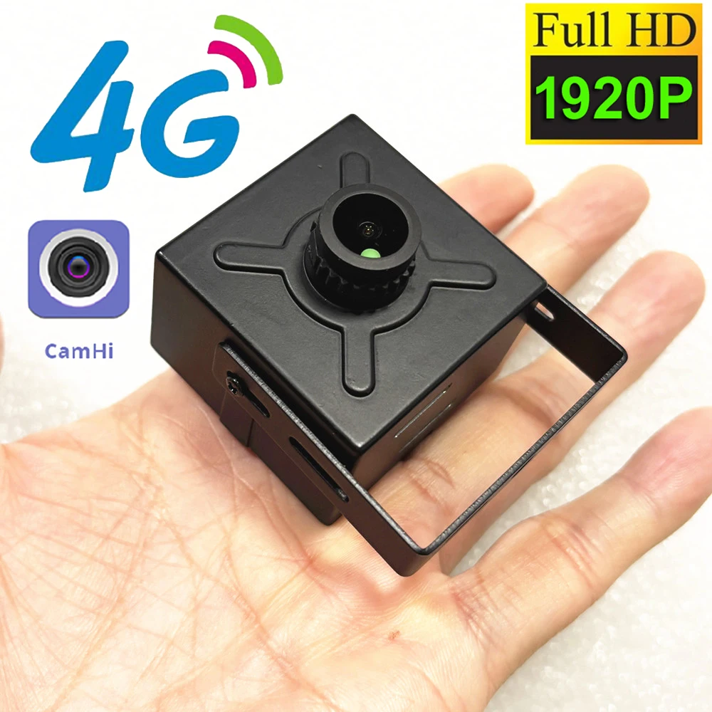Mini 4g Camera EU Fisheye Lens Panoramic View 5MP 2MP SIM Card Mini Camera Display Camera Cctv P2p Audio ONVIF Camhi App Metal