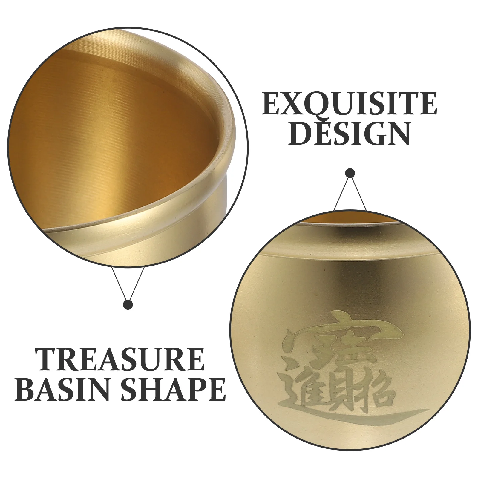 

Brass Treasure Bowl Fortune Basin Desktop Decoration For Home Office Wealth Lucky Bowl Chinese Style Metal Craft