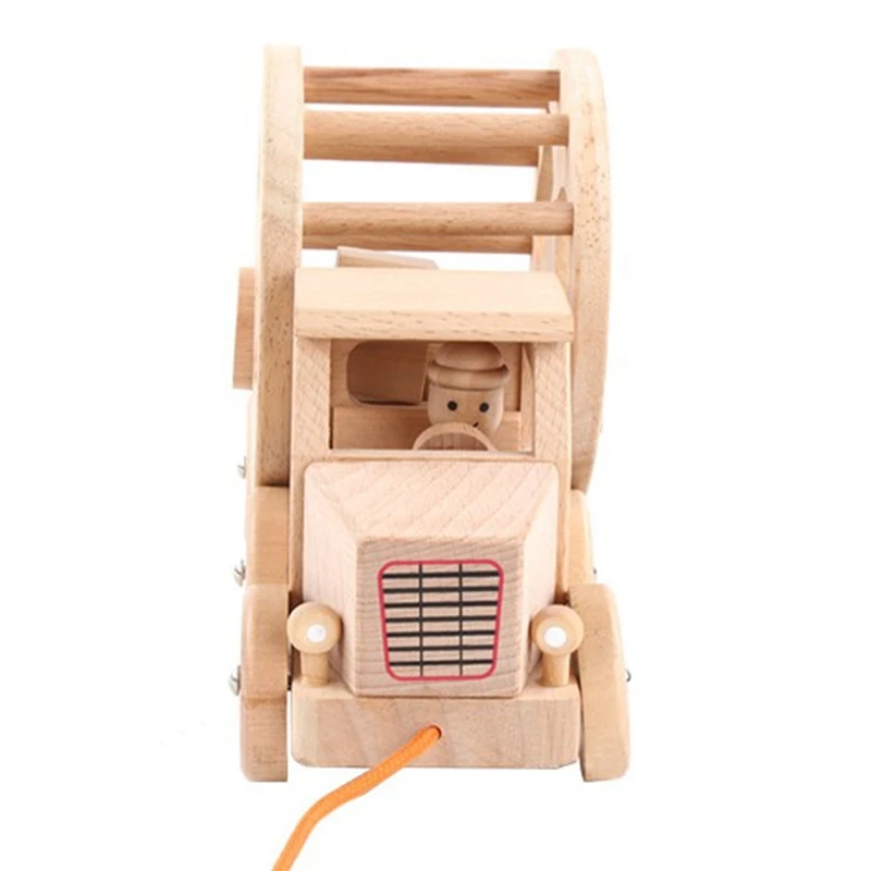 Kids Wooden Pull Car Assembling Building Blocks Shape Matching Game Educational Toy For Children Puzzle Learning Toys