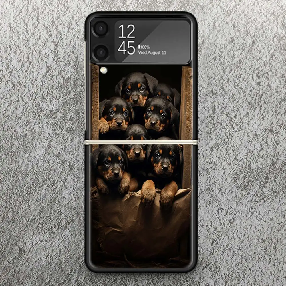 Rottweiler Dog Rottie Zflip4 Zflip5 Phone Case For Samsung Z Flip3 Flip4 Flip5 5G ZFlip 4 5 3 Cover Cellphone Shell Fundas