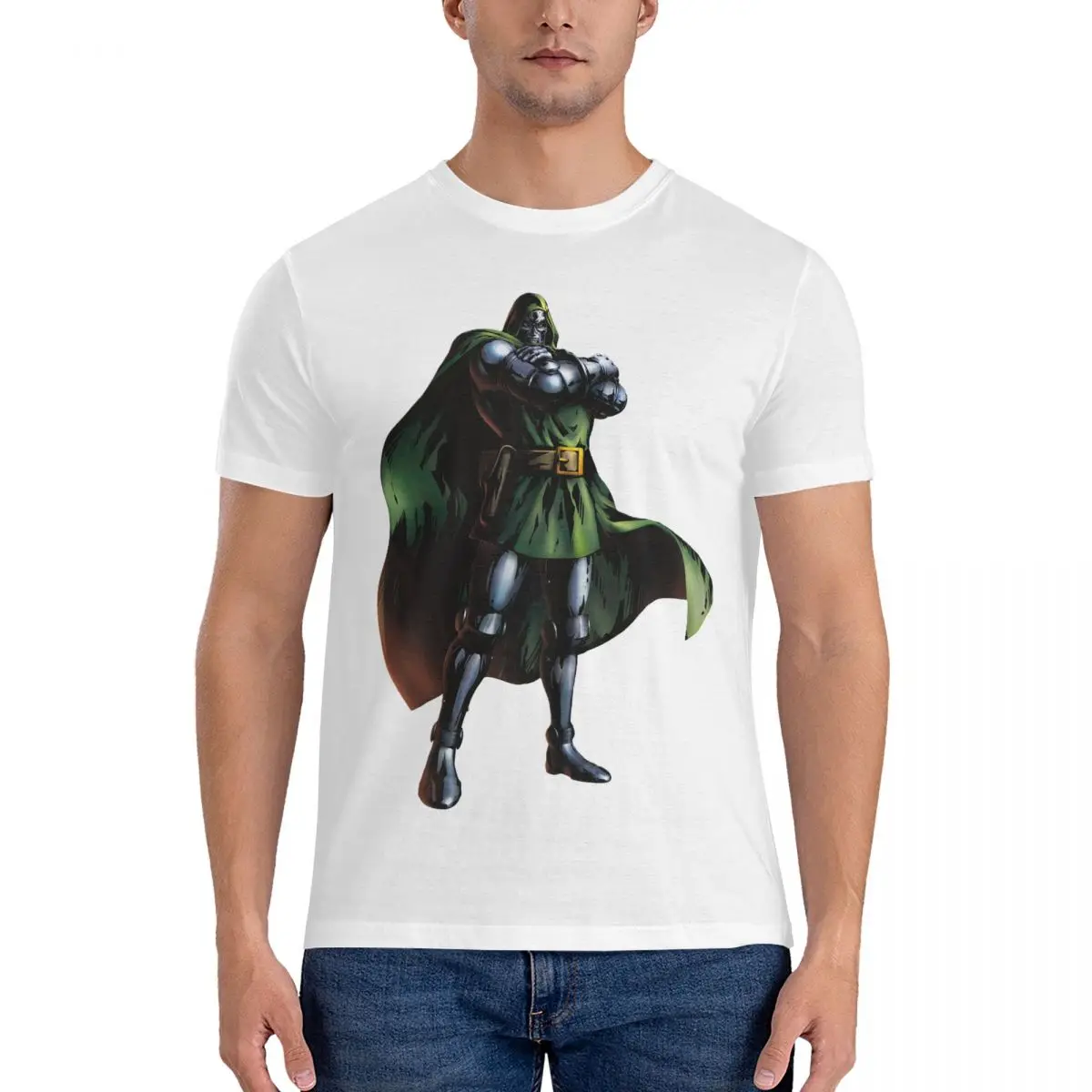 Men's MARVEL Super Hero T Shirts Doctor Doom Pure Cotton Clothing Fashion Short Sleeve Crew Neck Tees Graphic T-Shirts