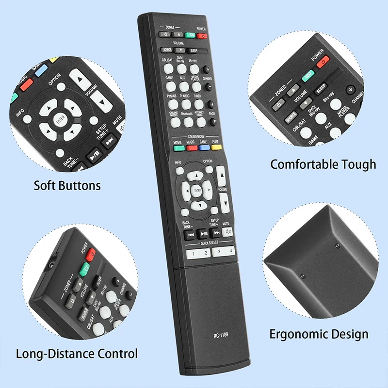 RC-1189 Remote Control For Denon AV Receiver AVR-S720W AVR-S700W AVR-S710W AVR-X520BT AVR-S510BT AVR-X1100W AVR-X1200W