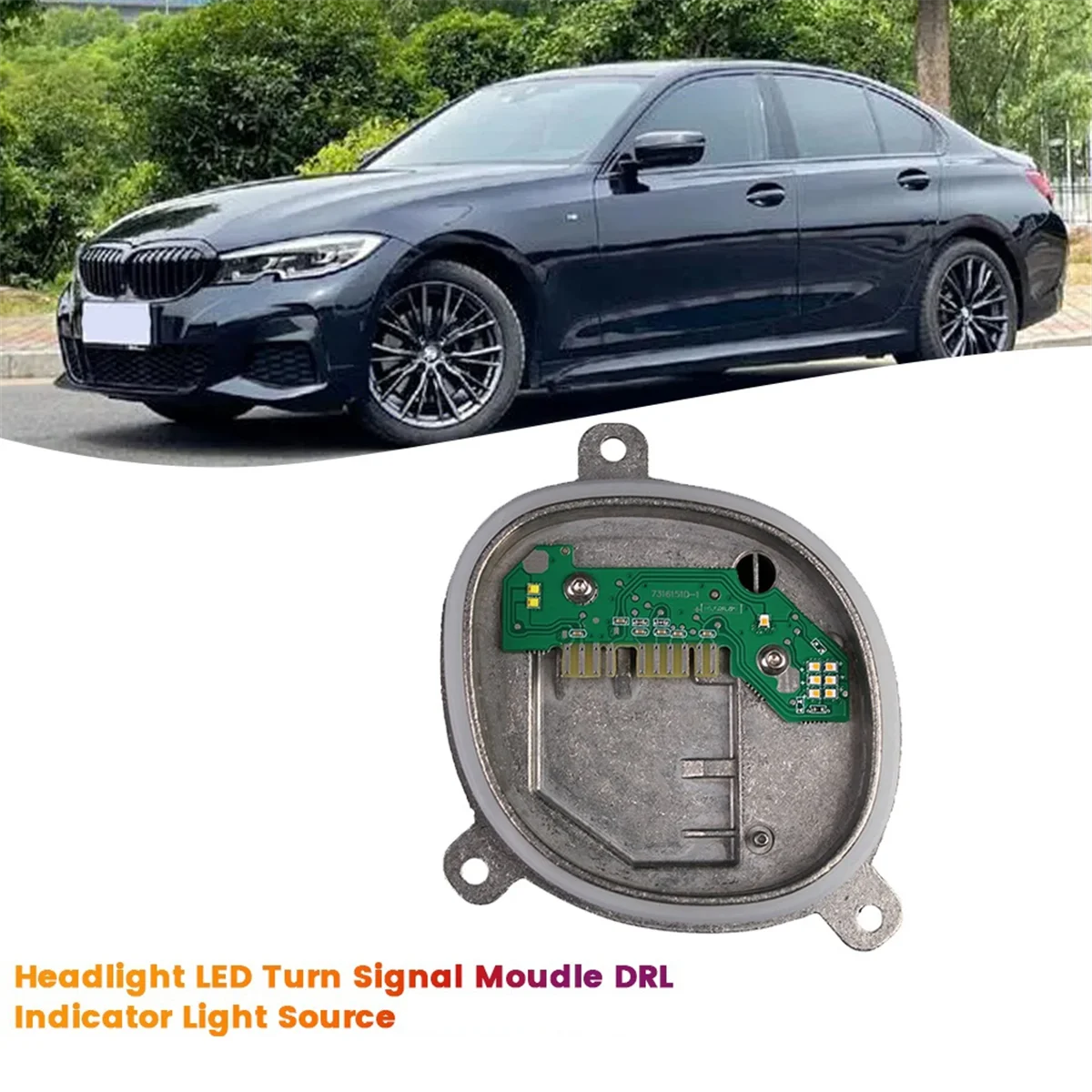 Car Right Front Headlight LED Turn Signal Moudle for BMW 3 Series G20 G21 18-22 DRL Indicator Light Source 63118496138