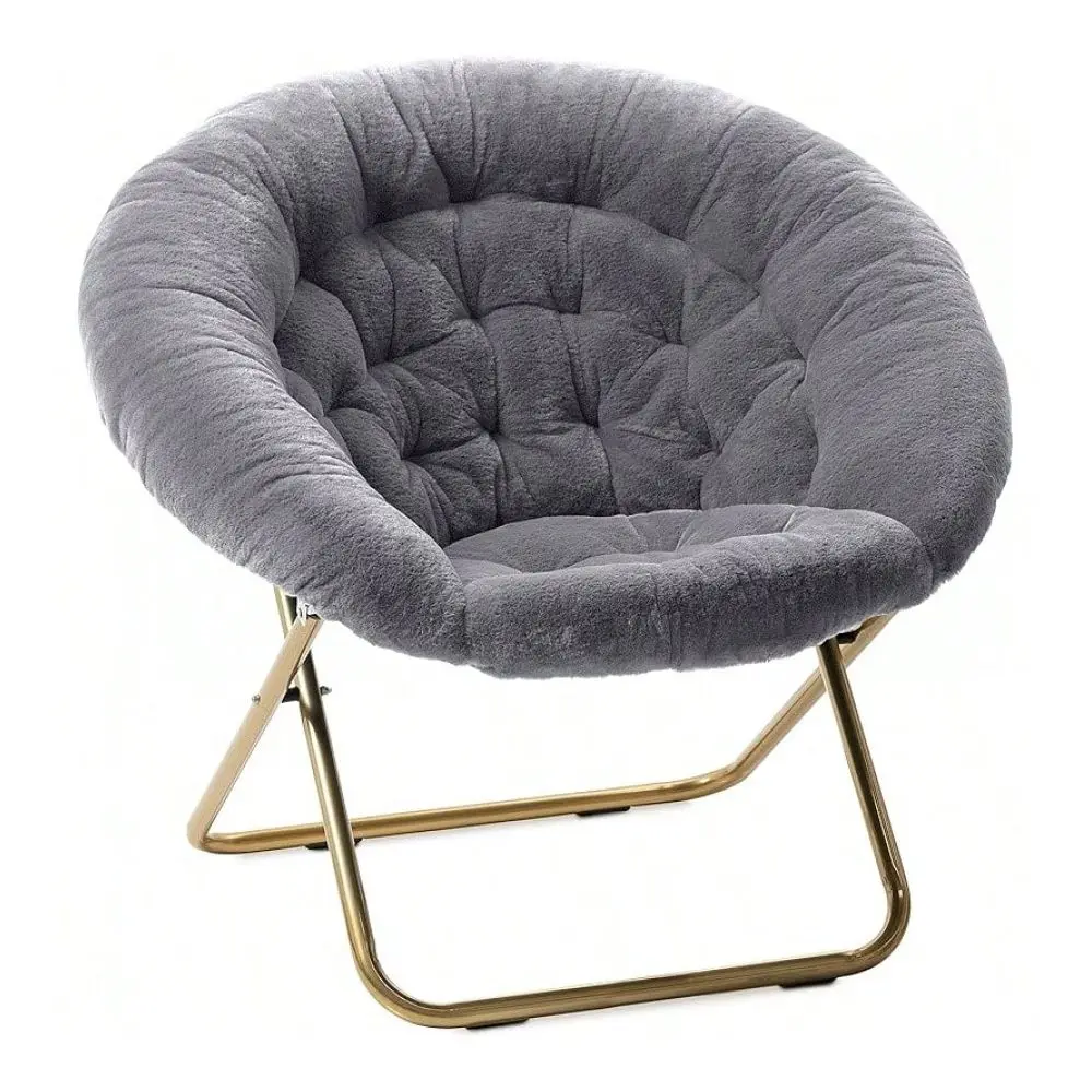 

For Adults, Teens Kids, Faux Fur Circle Chair For Bedroom, Dorm Gaming, Foldable Comfy Accent Seat For Small Spaces, Folding Ro