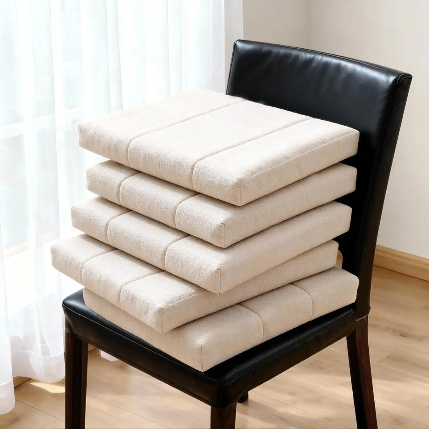 Custom Waterproof Teddy Velvet Square Chair Bench Cushions Chair Seat Pads for Dining Room Garden Bench Office Chair with Zipper