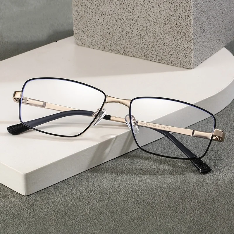 Montura de gafas de lectura de Metal Vintage, gafas de lectura Retro, gafas de lectura de alta calidad 0 + 25 +50 a +600