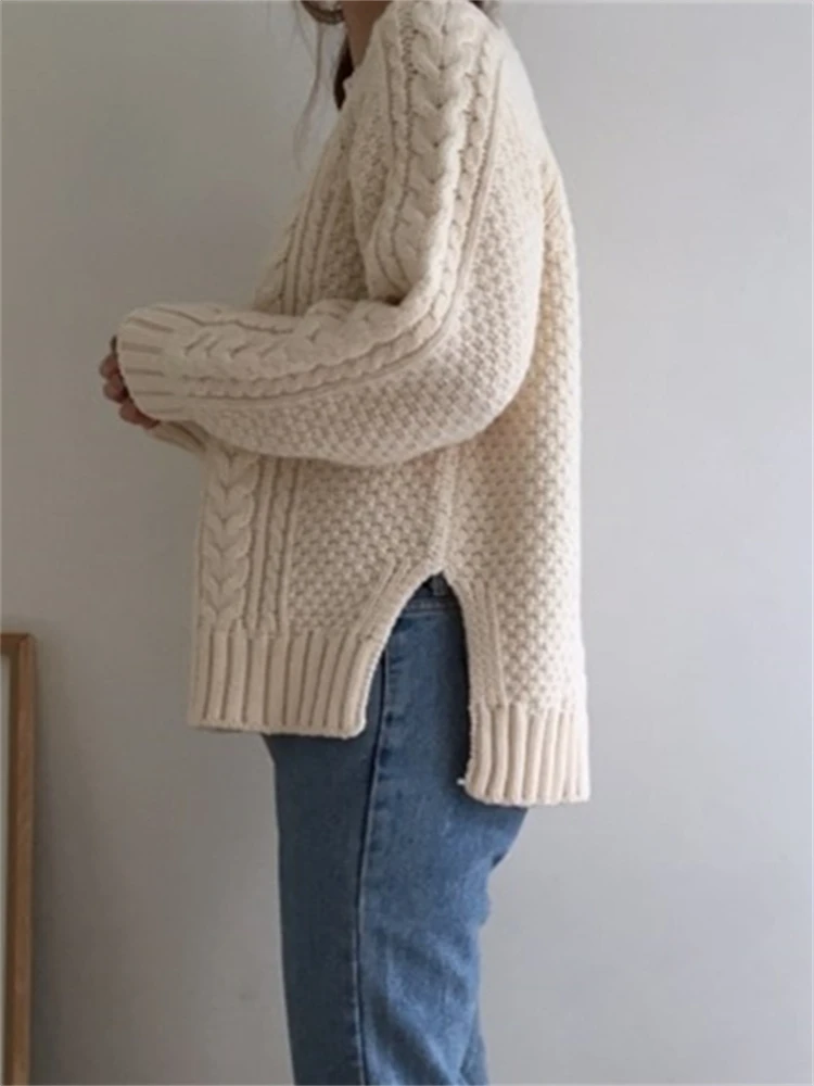 Sweater Women Winter Pullover Girls Sweater Oversize Knitting Tops Vintage Long Sleeve Fall Female Knitted Outerwear Warm Pull