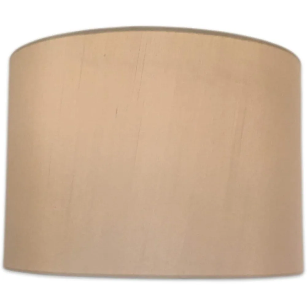 Pantalla de tapa dura de tambor poco profundo Beige 13x14x9 pulgadas Paquete de 2 para decoración del hogar