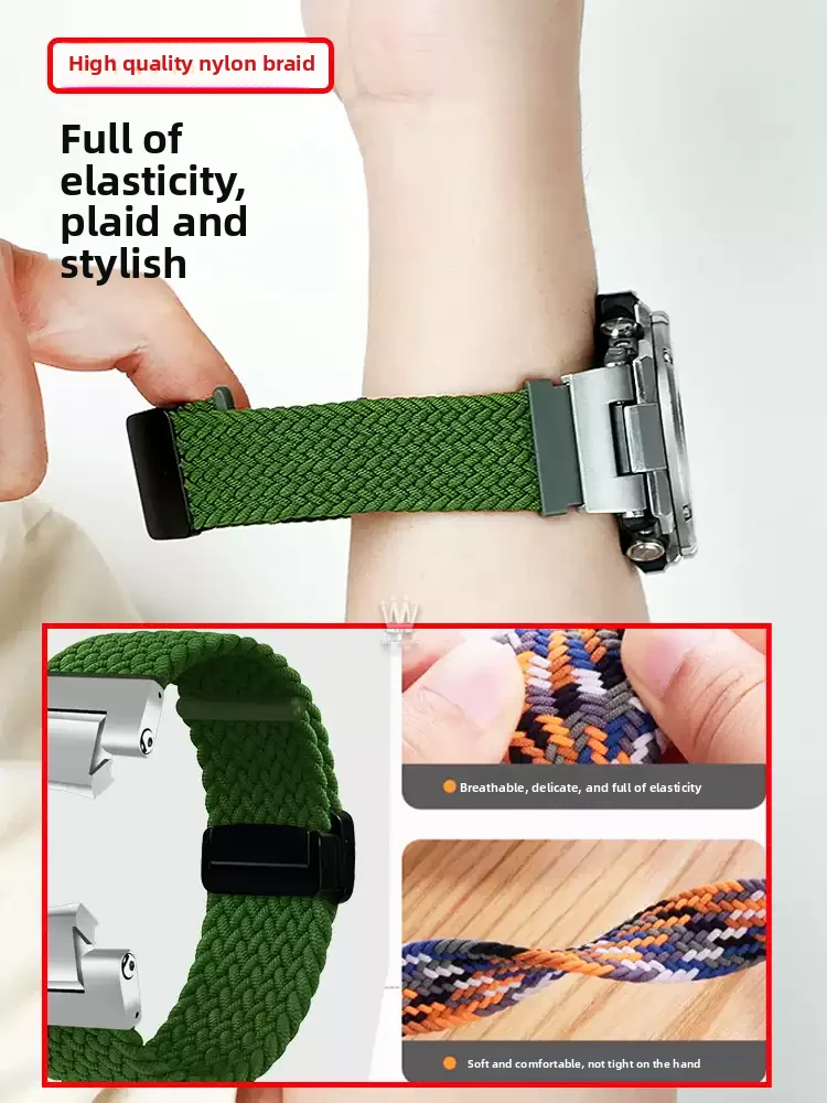 GST-B400 สําหรับ Casio G-SHOCK หัวใจเหล็ก gst-b400 series ดัดแปลงหัวเข็มขัดแม่เหล็กอินเทรนด์ทอไนลอนผู้ชายสายนาฬิกา