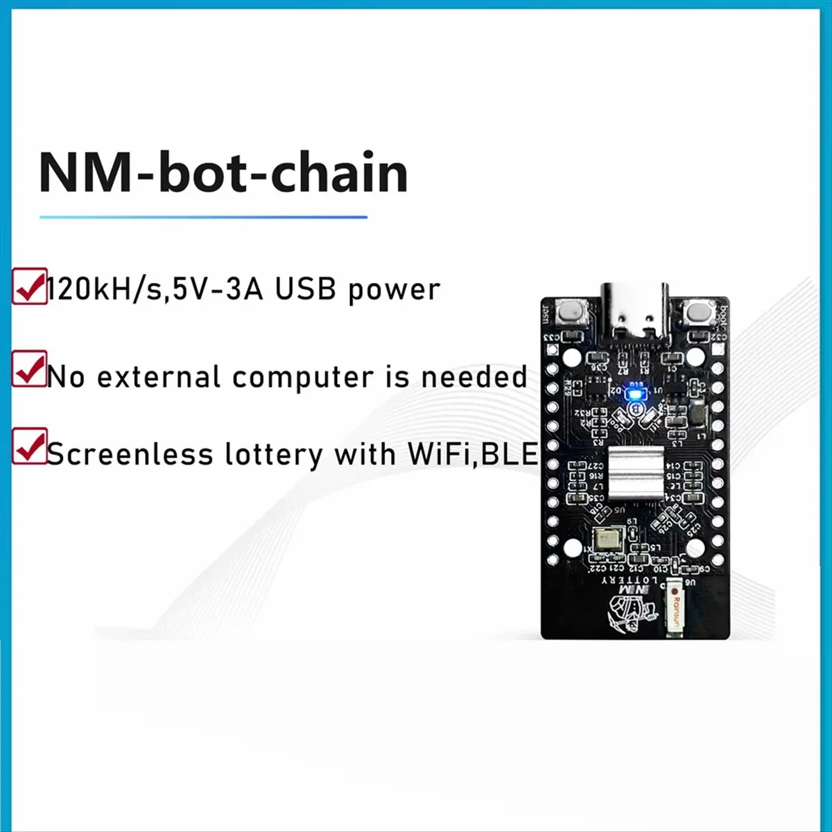

AA86 NM-Bot-Chain NMMiner Lucky BTC Solo Lottery Miner 120KH/S, более мощный, чем Nerdminer V2, ESP32S3, Chain One By One, низкое энергопотребление, 2 шт.