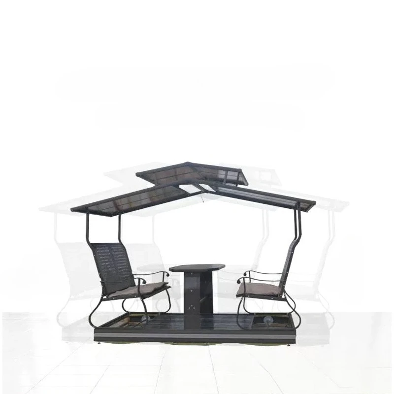 

Outdoor aluminum alloy swing rocking chair leisure outdoor shading power hanging chair courtyard multi-person villa garden