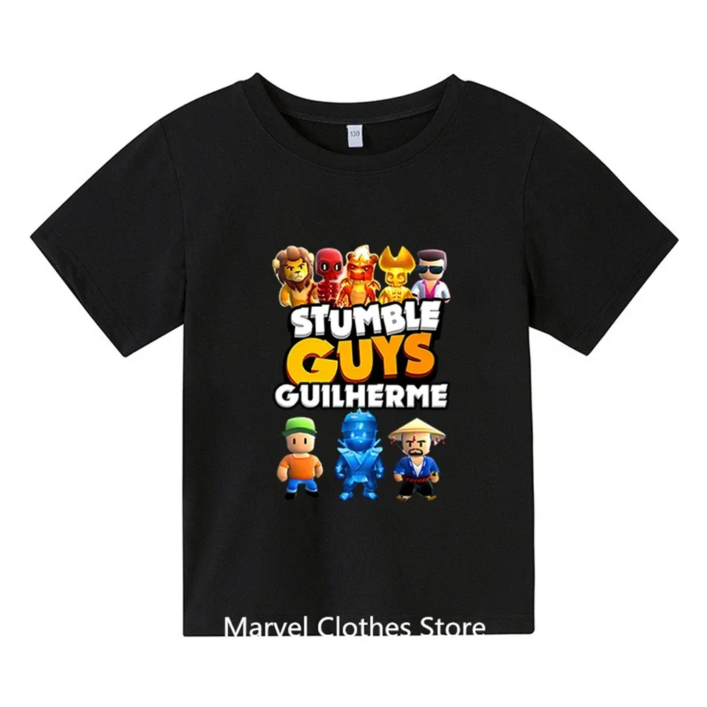 Stumble Guys Tshirt For Kids Boys Girls Harajuku Shirt Cartoon Funny T-shirts Wednesday Stumble Guys Children's Clothing