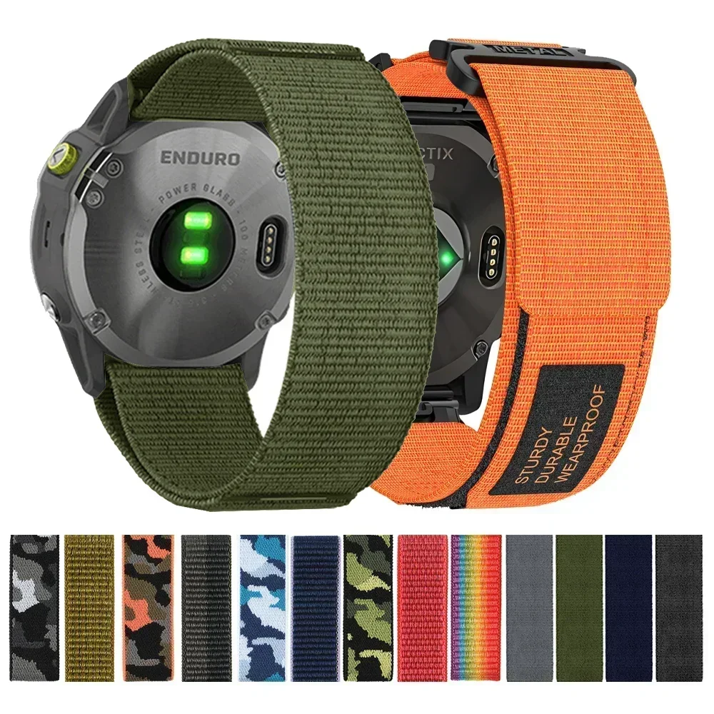22 26mm Nylon-Schlaufen riemen mit Schnell verschluss für Garmin Fenix 8 e 47mm 8x51mm 7x 6x/Vorläufer Band instinkt 2x Armband gürtel