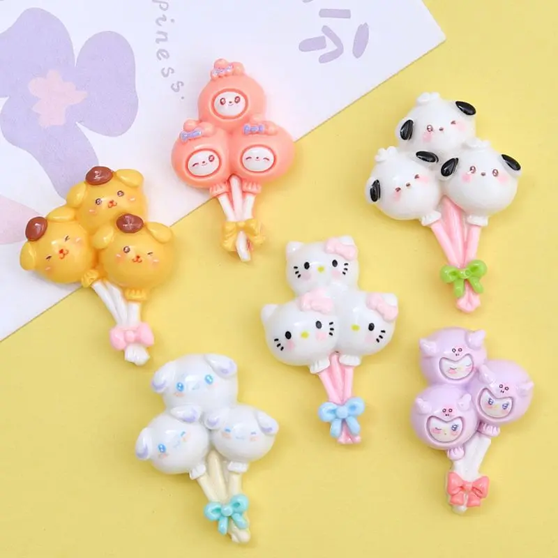 

10 Stuks Nieuwe cute cartoon animal balloon Serie Hars Plakboek Diy Sieraden Kinderen Cadeau Haarspeld Accessoires