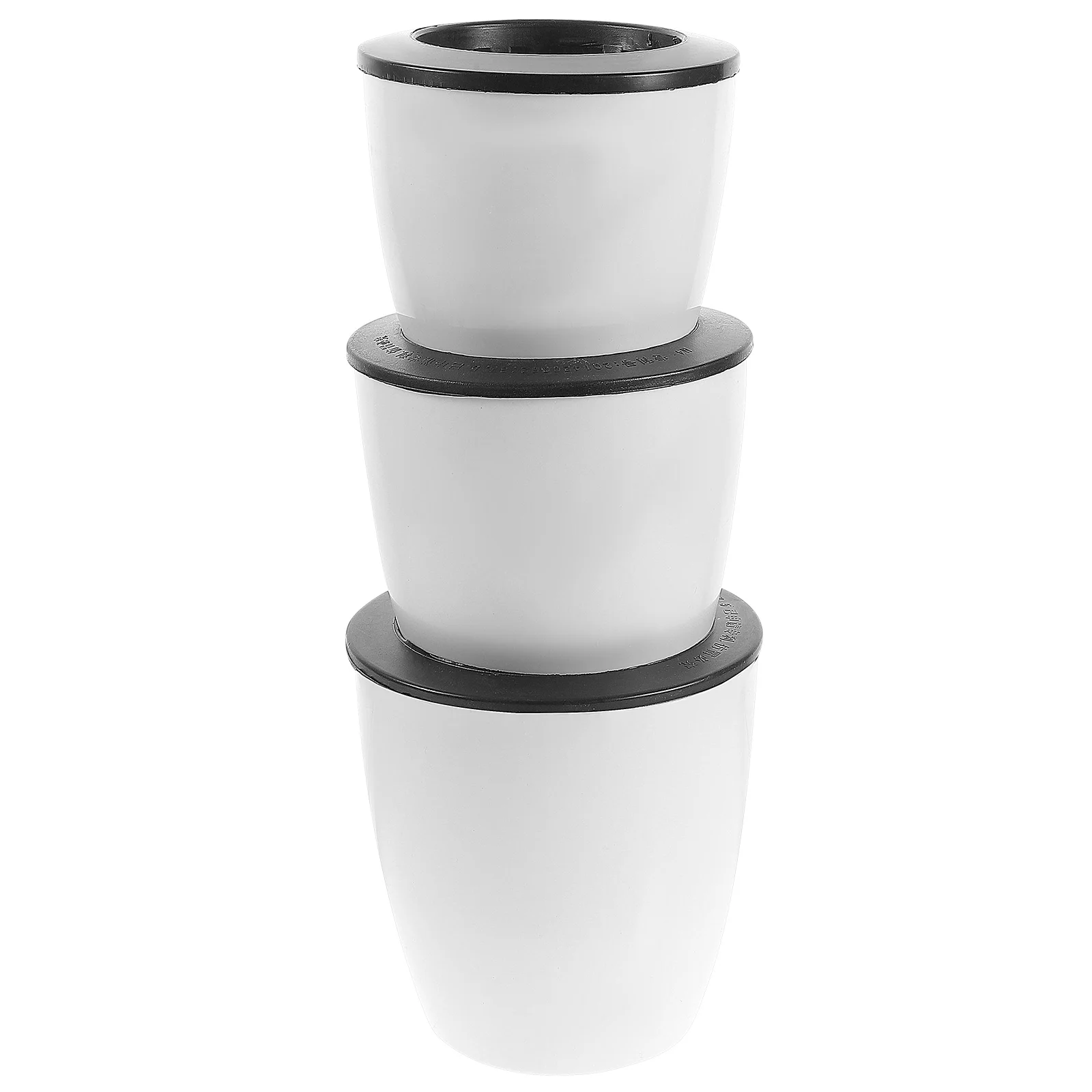 

3 Pcs White Resin Automatic Watering Hydroponic Flower Pot for Succulents Plants Indoor Self Watering Planter Storage