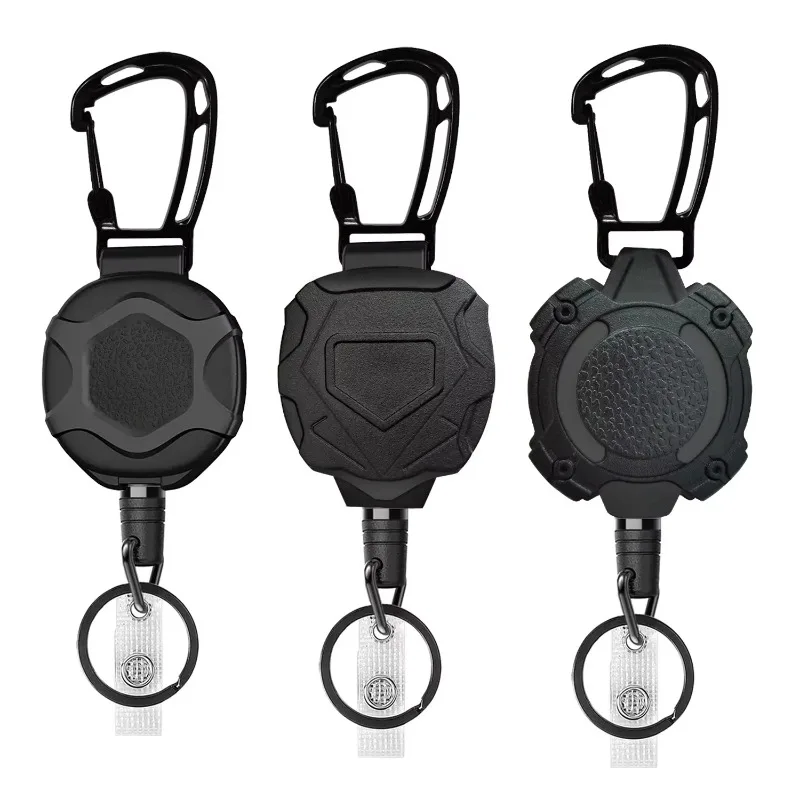 1pcs Retractable Keychain Heavy Duty Retractable Badge Holders Carabiner Id Badge Reel For Hiking Anti-Theft Keychain