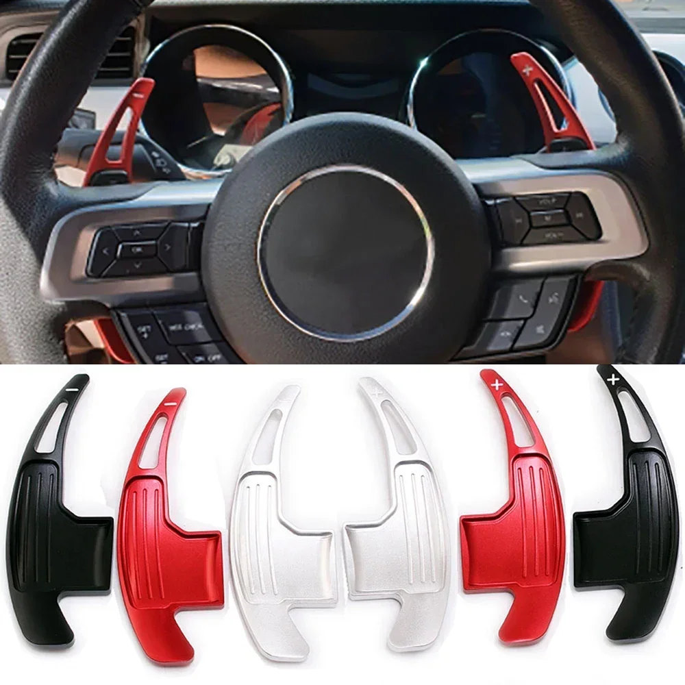 Aluminum Steering Wheel Paddle Shifter Extension Cover Trim Shift Interior Accessories for Ford Mustang 2015-2020 2021 2022 2023