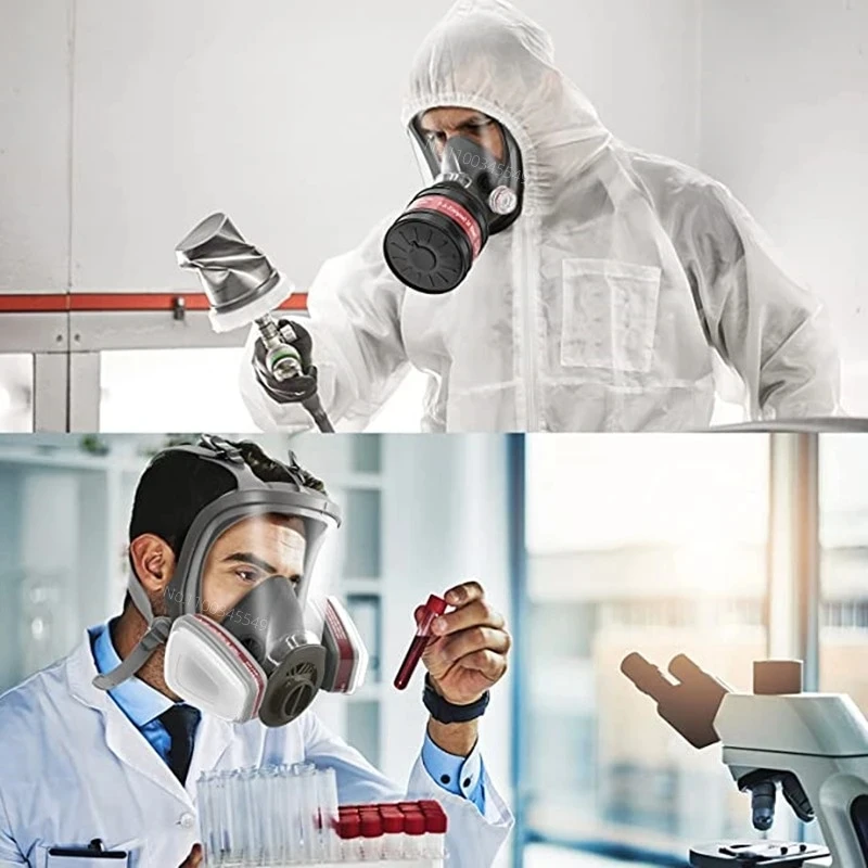 Full face respirator - mask with 40 mm gas filter canister for industrial gases, chemical, polishing, welding, spraying Gas mask
