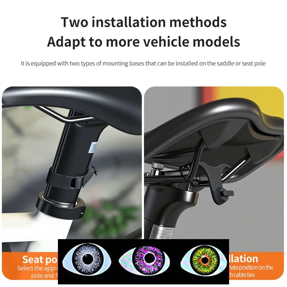 

AZ-Motorcycle Bicycle Devil Eye Light USB Rechargeable Wiring-free Builtin Design Large-capacity GIF Battery Long-lasting Cust C