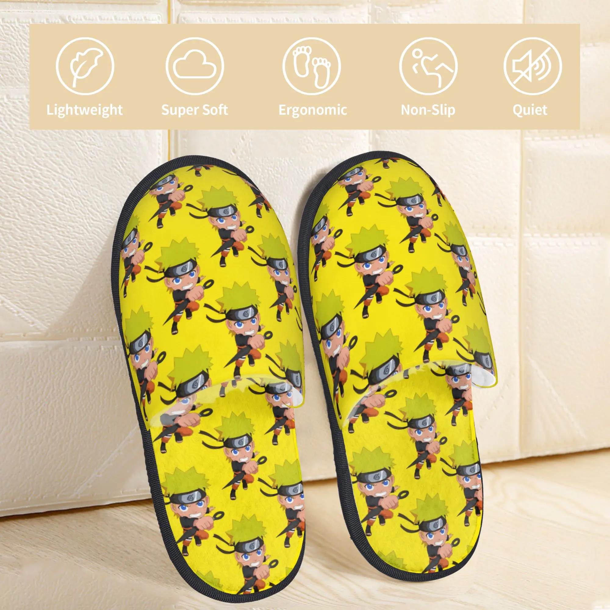 Custom N-Narutoes Akatsukis Soft Memory Foam House Slippers Women Japanese Anime Comfy Warm Anti-skid Sole Slipper