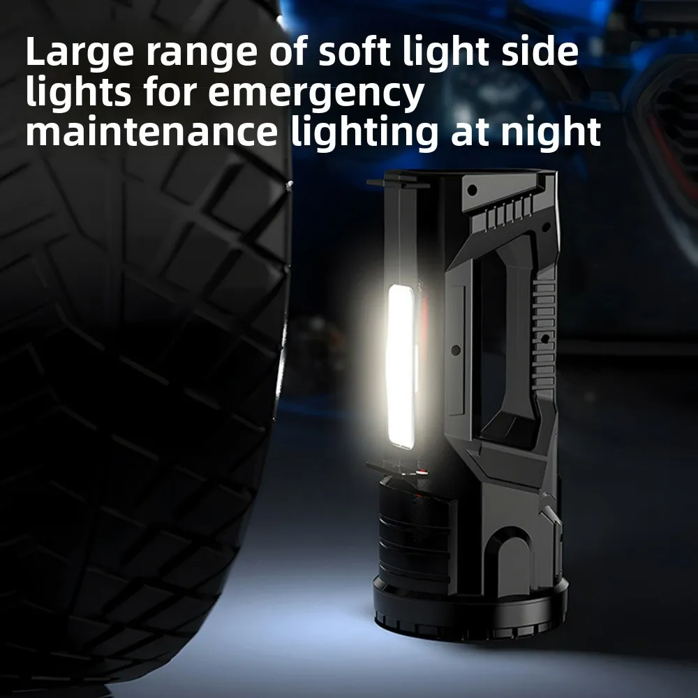 LED Explosion-Proof Searchlight High-Power Flashlight with COB Side Light Waterproof Super Bright Handheld Torch