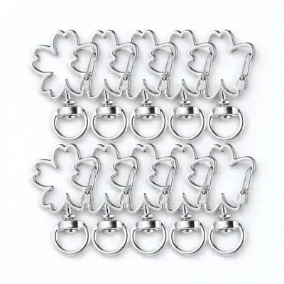 10 قطعة سلسلة المفاتيح ساكورا مقاطع المعادن الربيع المفاجئة المشابك Diy بها بنفسك صنع المجوهرات الحبل خطاطيف دوارة أبازيم معلقة #6