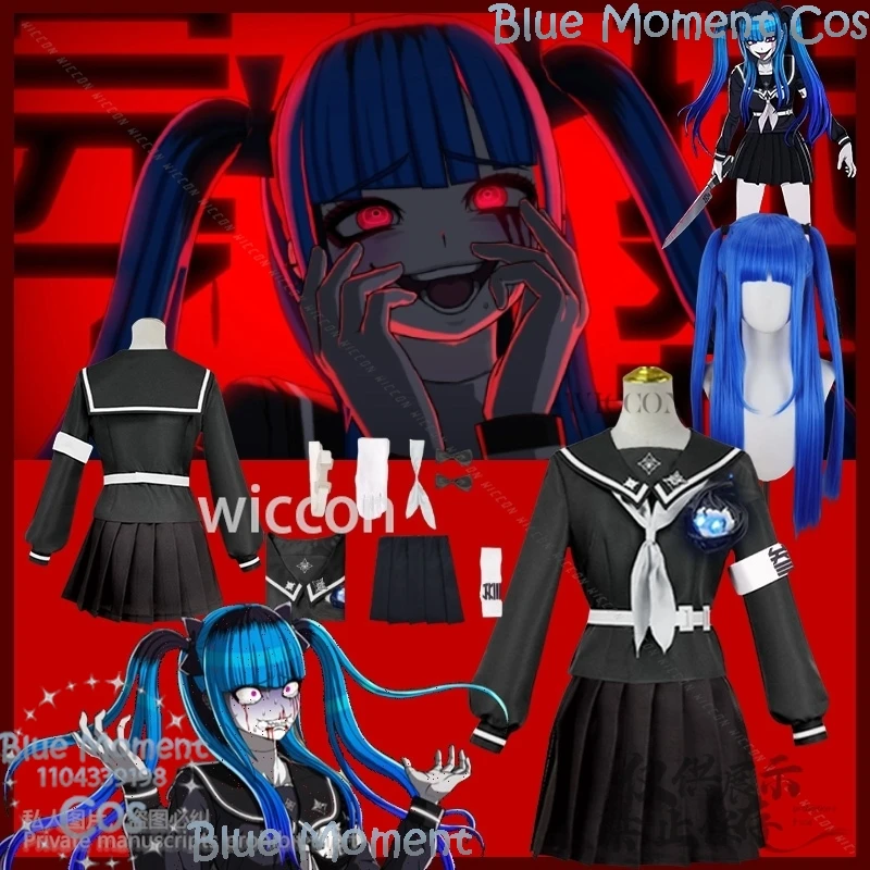 

Amemiya Darumi Game The Hundred Косплей JK Школьная форма Платье моряка Horror Jirai Kei Парик для девочек Comic Con Outfit Cos Customized