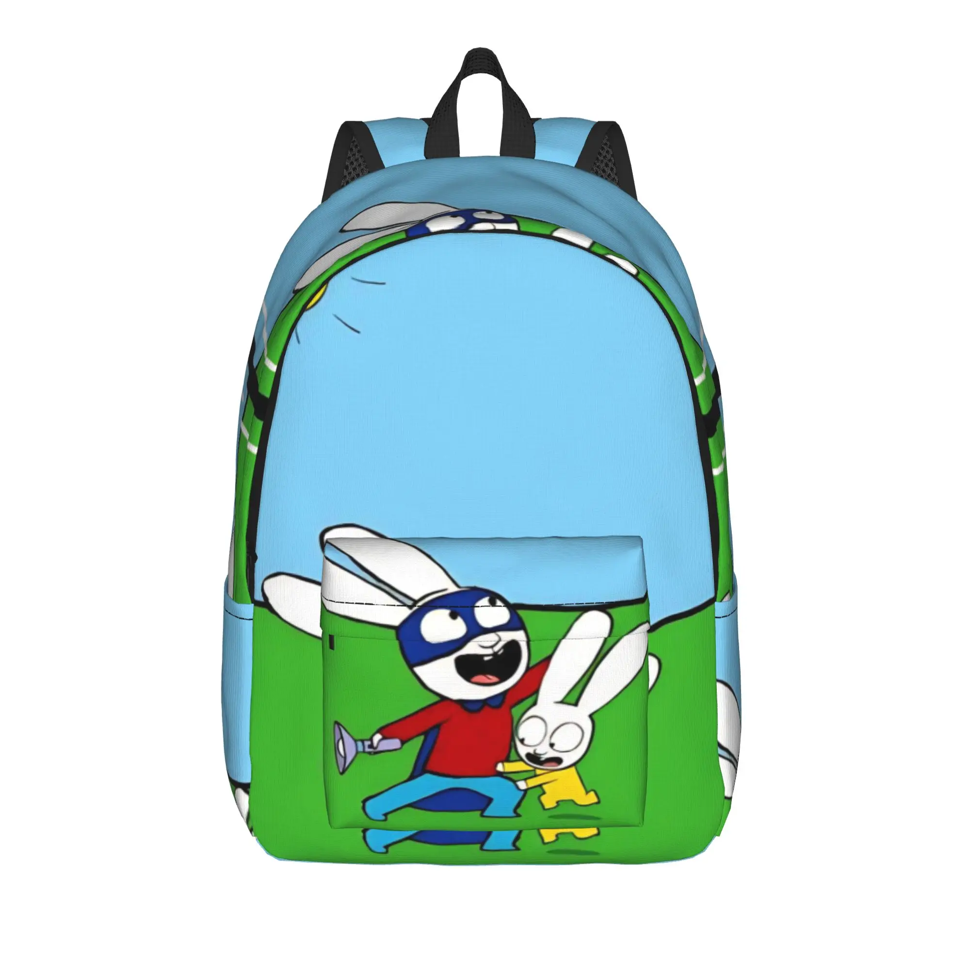 Simon Super Rabbit Fashion Backpack Outdoor High School Work  Daypack for Men Women Laptop Canvas Bags
