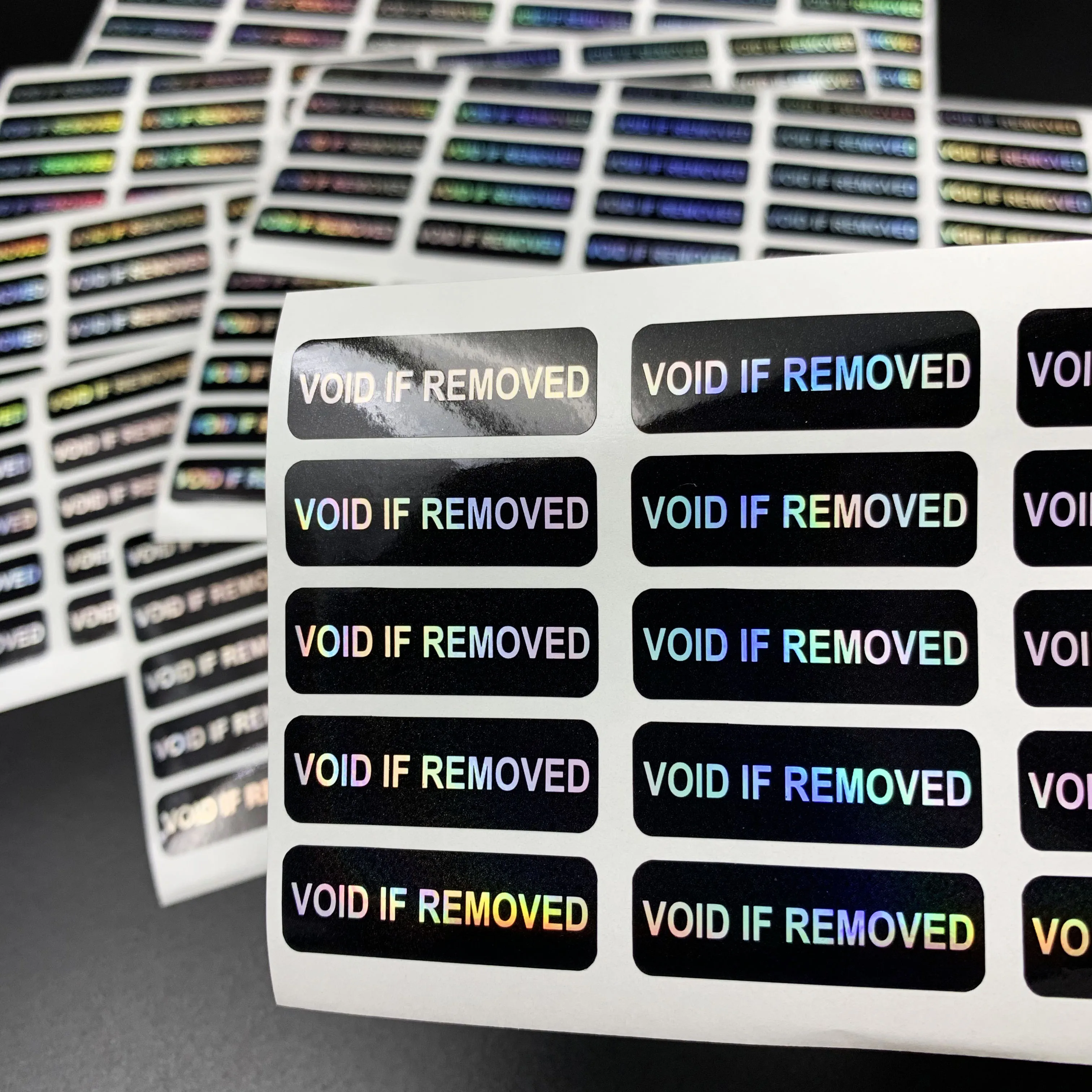 120/240 قطعة باطلة إذا تمت إزالة ملصقات ملصقات ليزر قوس قزح واضحة للعبث ، ملصقات لاصقة للأختام للاستعمال مرة واحدة لحزمة الهدايا