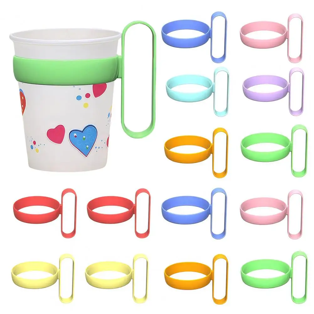 

Толстые прочные термозащитные чехлы для чашек (12 шт.) с увеличенными ручками, многоразовые подставки под кружки, эластичные термоизоляционные рукава с застежкой, защита от ожогов, хит продаж