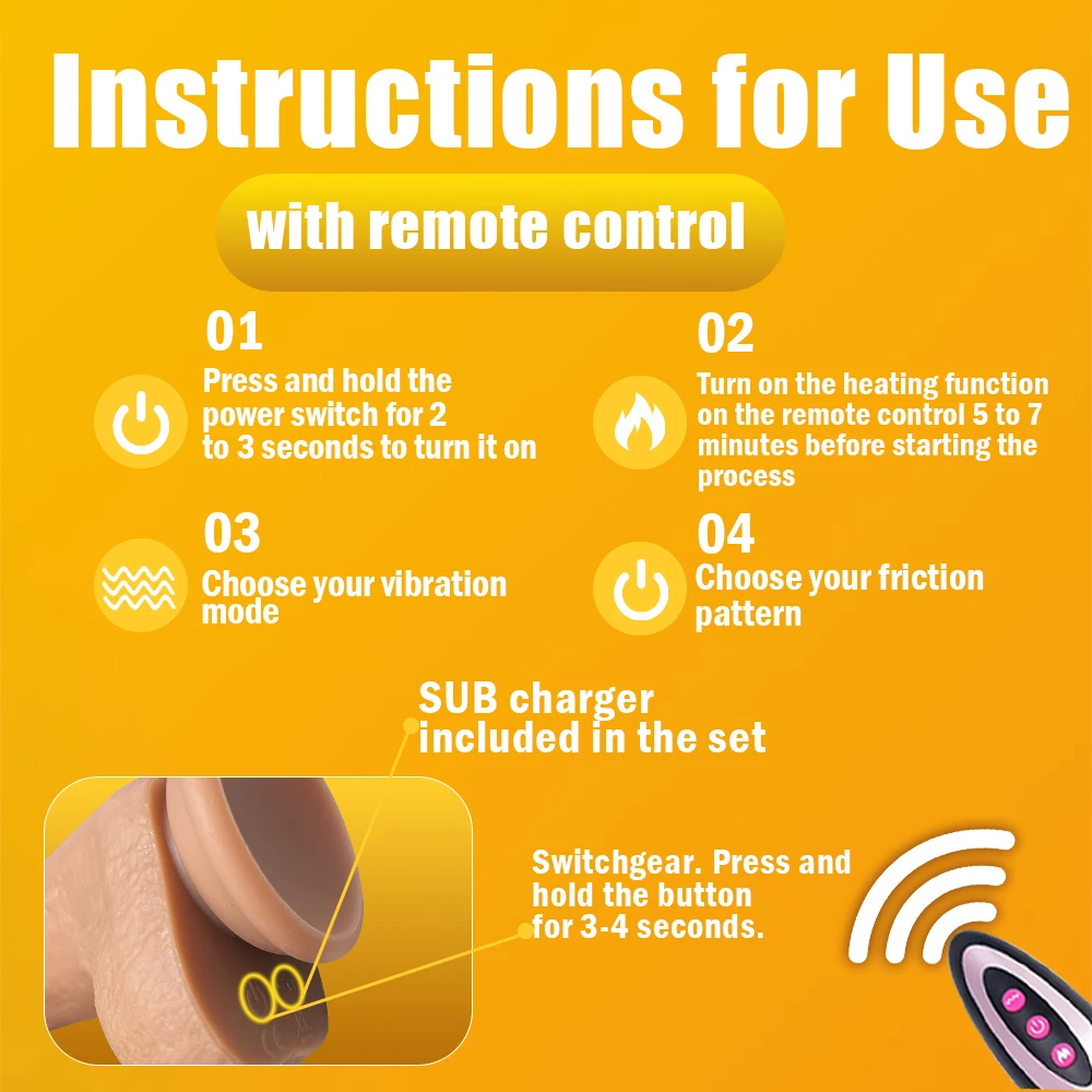 6in1 Penis with Suction Cup 9 Vibrations & 3 Thrusting Swing Thrusting Dildo Vibrator Adult Sex Toys for Women Realistic Dildos