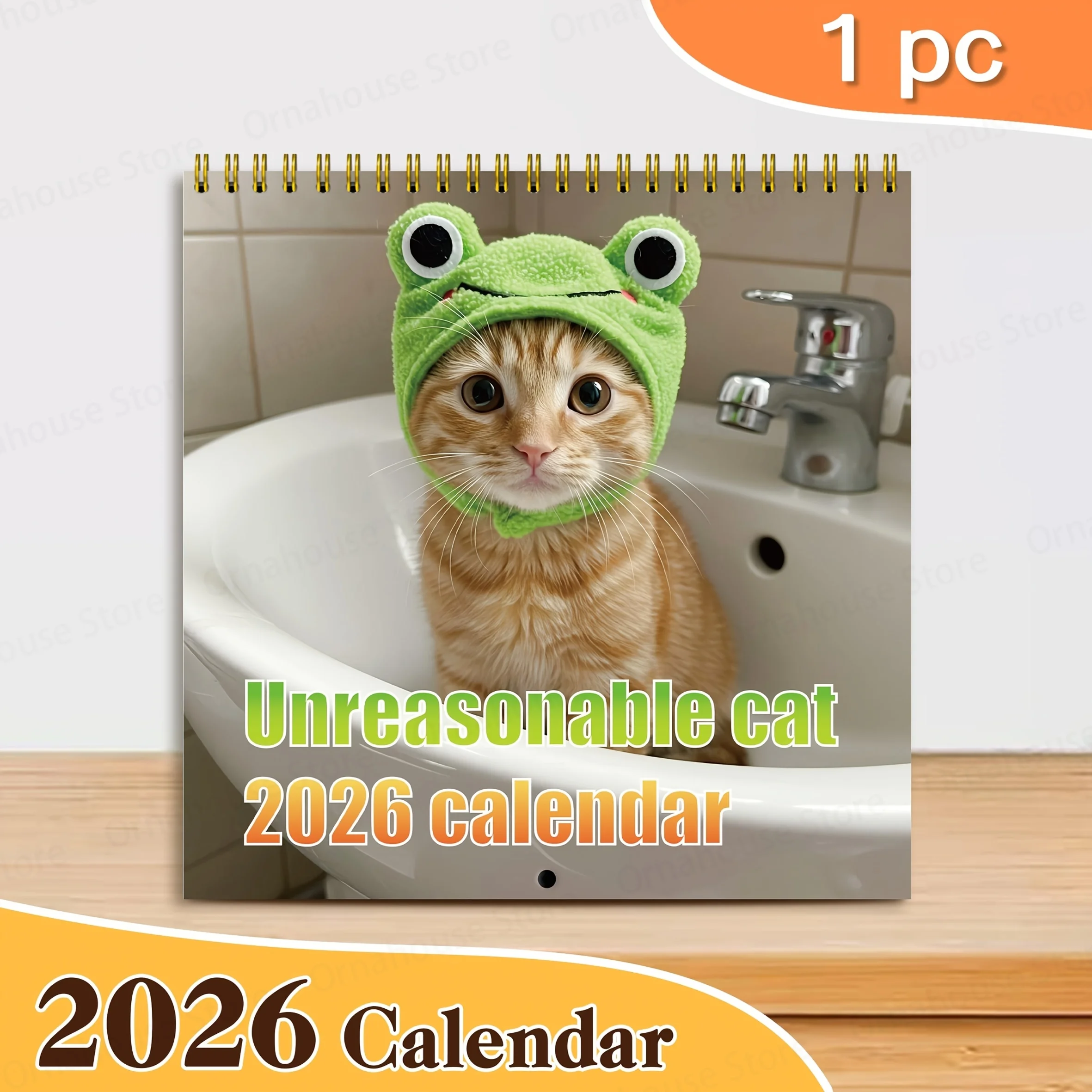 

2026 Desktop Exquisite Calendar - Months and Daily Schedule with Cute Cat Illustrations Perfect Gift for Christmas