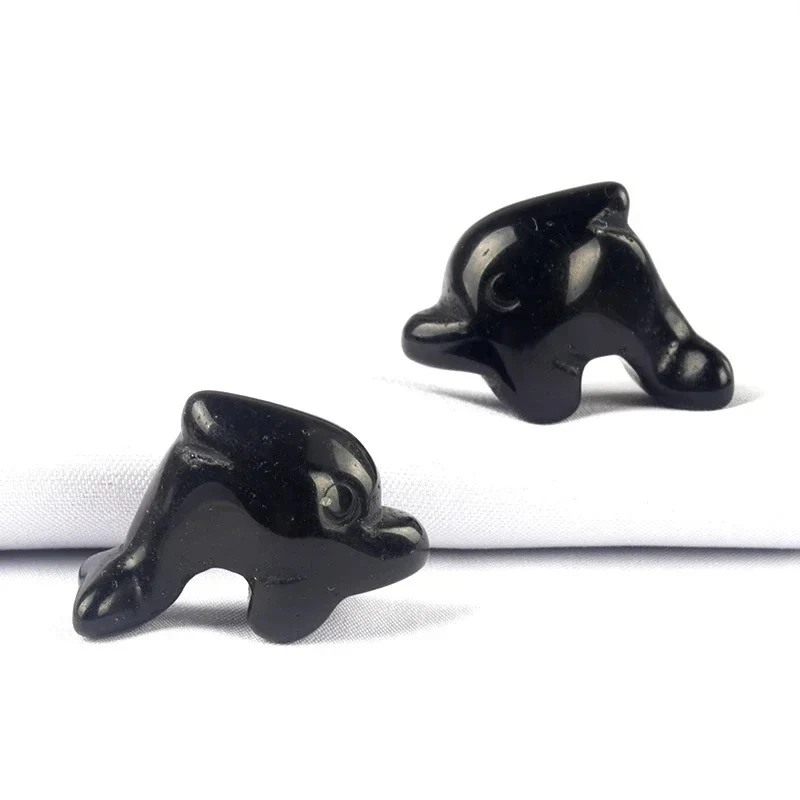 1 قطعة شكل دولفين 18x27 مللي متر الحجر الطبيعي شبه الكريمة الحالة الأحجار الكريمة الخرز كريستال عين النمر الحيوان تمثال الحرف